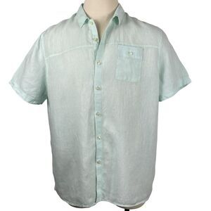 100.% Baird McNutt Linen by Murano Short Sleeve Button Down XL‎